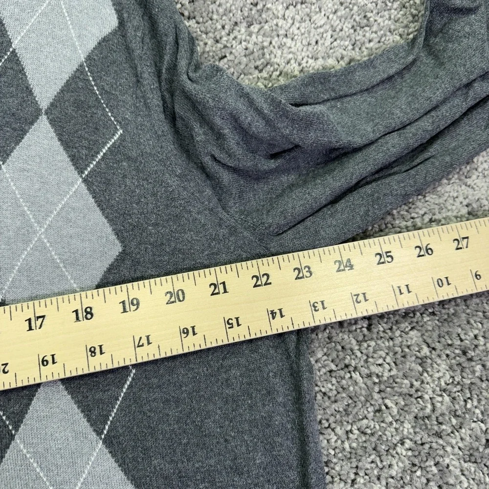 Banana Republic Sweater Mens XL Gray Knit V Neck Silk Cotton Cashmere Preppy